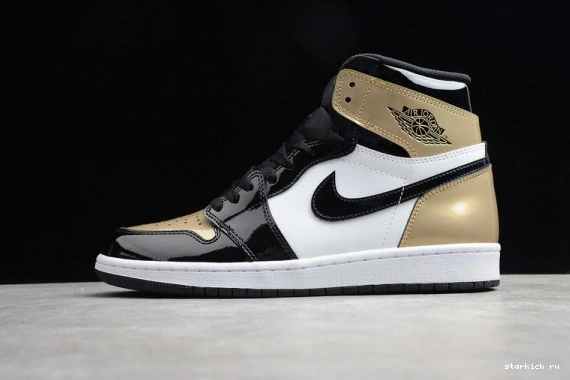 Patent High 007 Retro Jordan 1 861428-007 861428 Gold Toe  NRG 1208